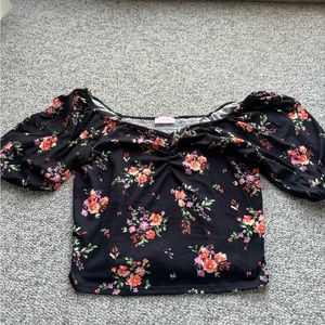 Pink Lily ditzy floral Off the Shoulder top